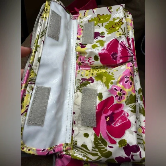 Vera Bradley Floral Cosmetic Bag in Pink and Green - Picture 4 of 5